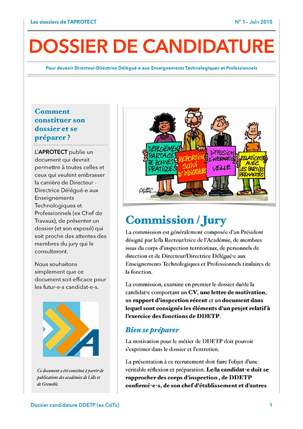 Dossier candidature DDETP
